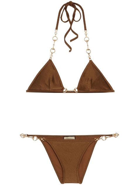 gucci bikini brown|brown gucci bathing suit.